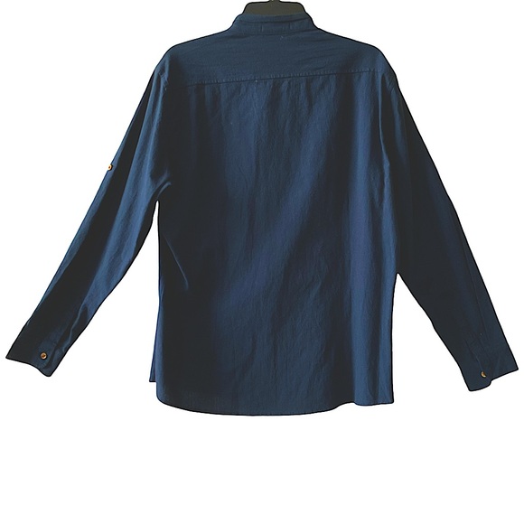 POLOMANO Men's Button Down Long Sleeve Shirts - Picture 8 of 9